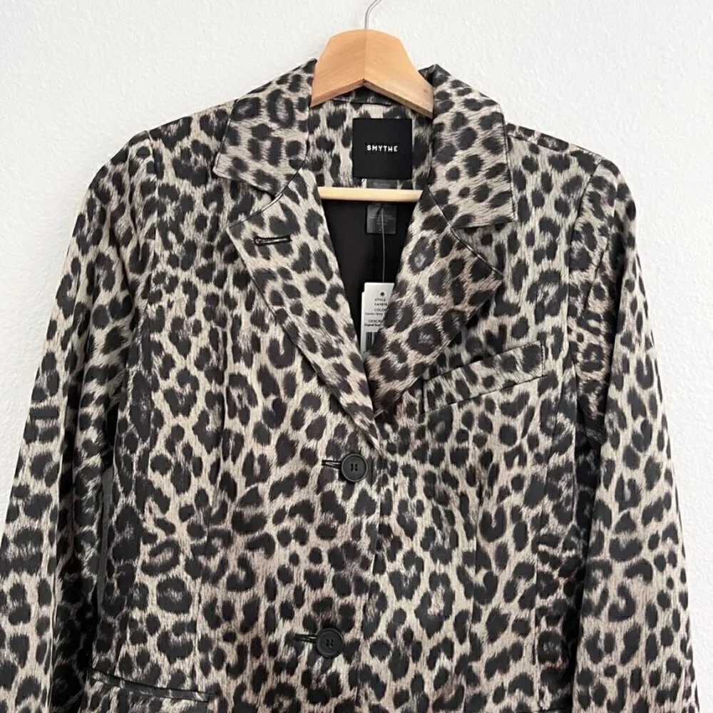 NWT Smythe Original Boyfriend Blazer In Classic Grey Leopard US 2‌‌‌‌‌‌‌‌‌‌‌‌‌‌‌